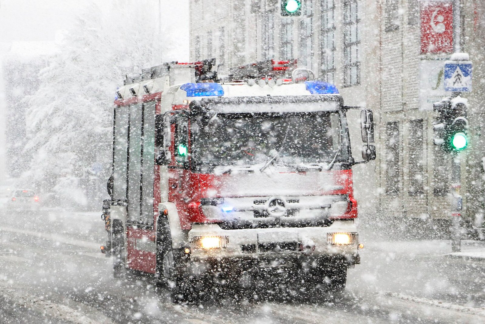 Fire engine responding